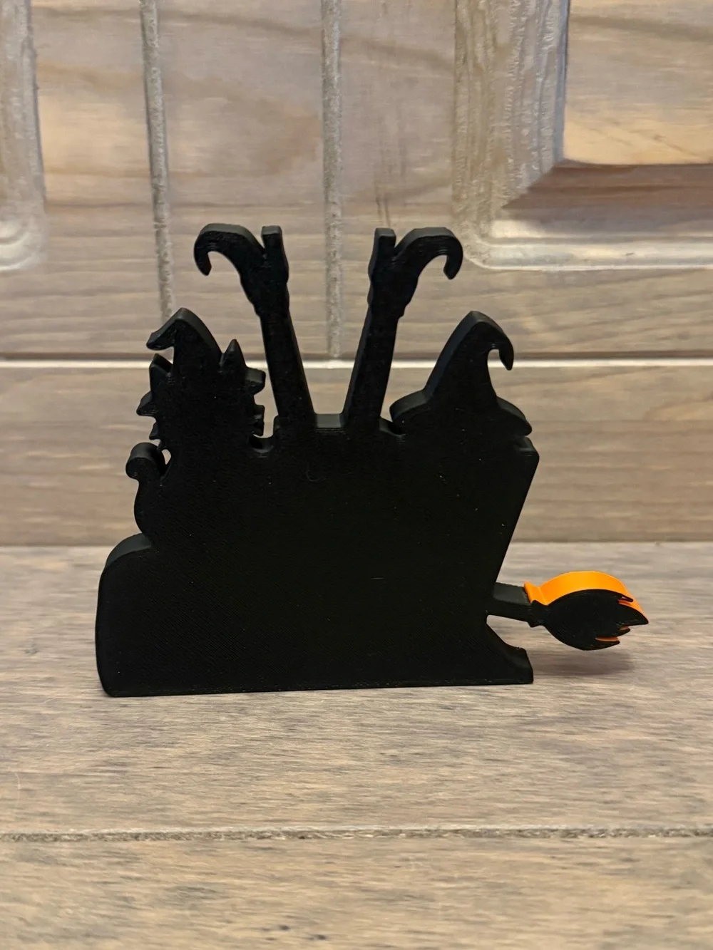 Witch Please Halloween Decor Standing Sign Cat Jack O Lantern Black Orange Green
